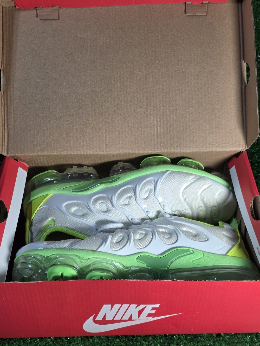 Nike Air Max Vapormax Tennis 🎾 🍏 Green Plus Men Sneakers White Men Brand New - Picture 10 of 16